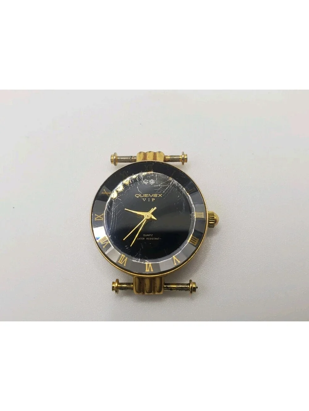 Quemex VIP 18k Gold Plated Watch Women New Battery No Band